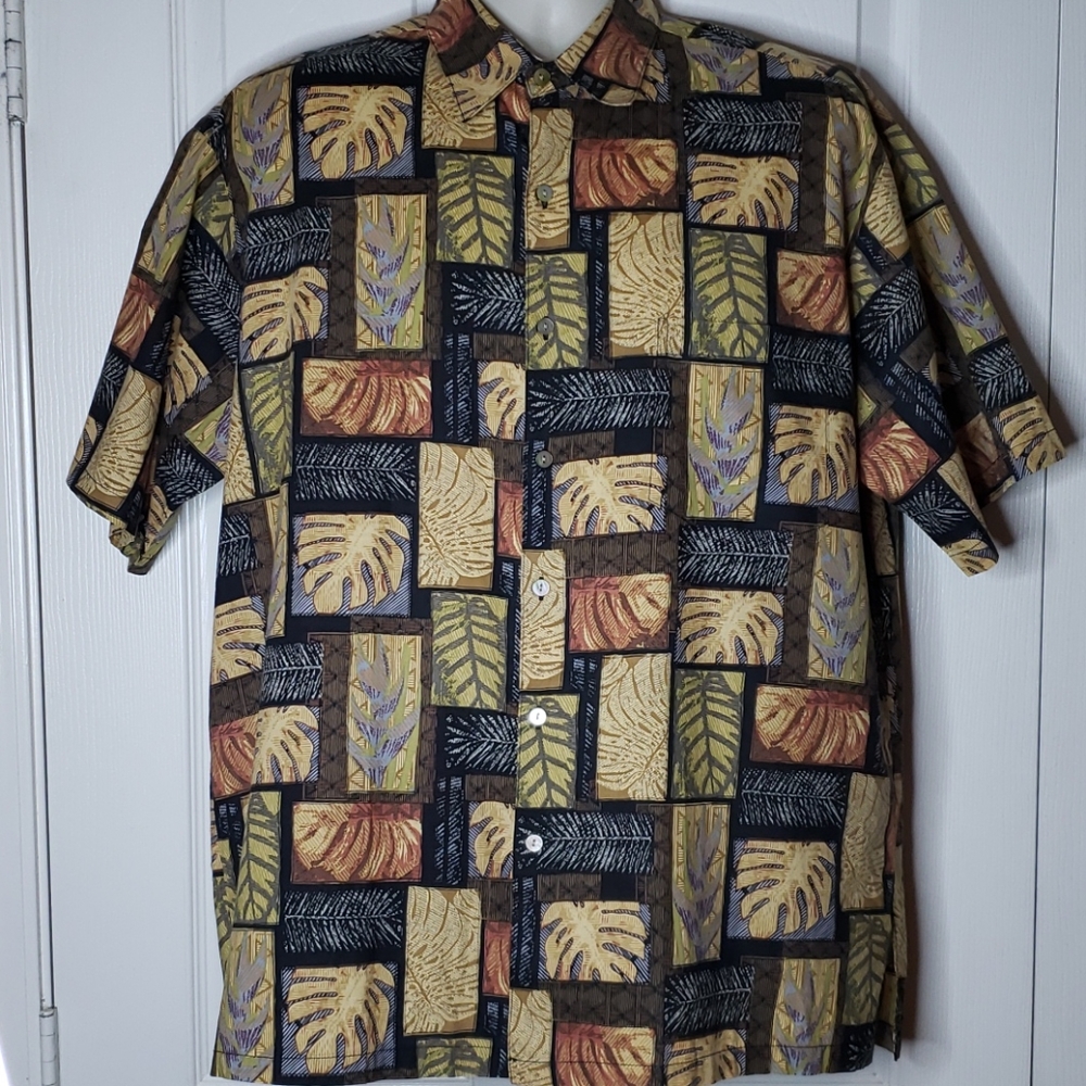 Tori Richard Mens L Hawaiian Short Sleeve Shirt